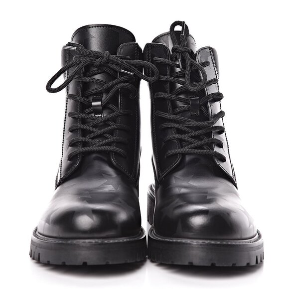 Valentino Garavani  Calfskin Hologram Star Print Combat Boots Men main image 7